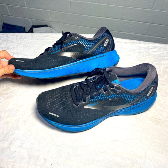 Brooks Ghost 14 Men’s 10.5 Medium D Regular Width Blue Black Preowned Shoes - Picture 1 of 12